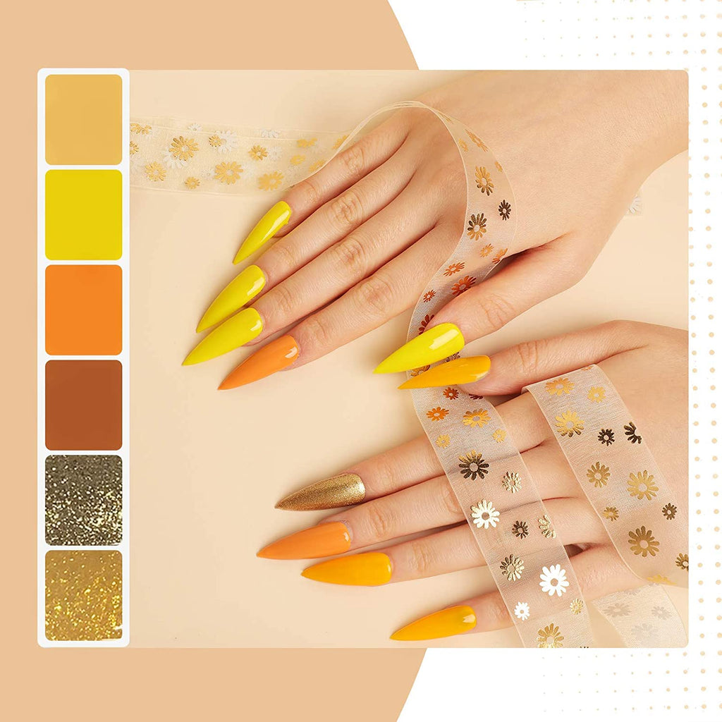 Yellow Sparkle 24 Pcs Coffin Shape Long Press-On Nails With Rhinestone –  Bella Chic Hair & Beauty